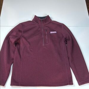 Vineyard Vines Burgundy Quarter-Zip Pullover, Small